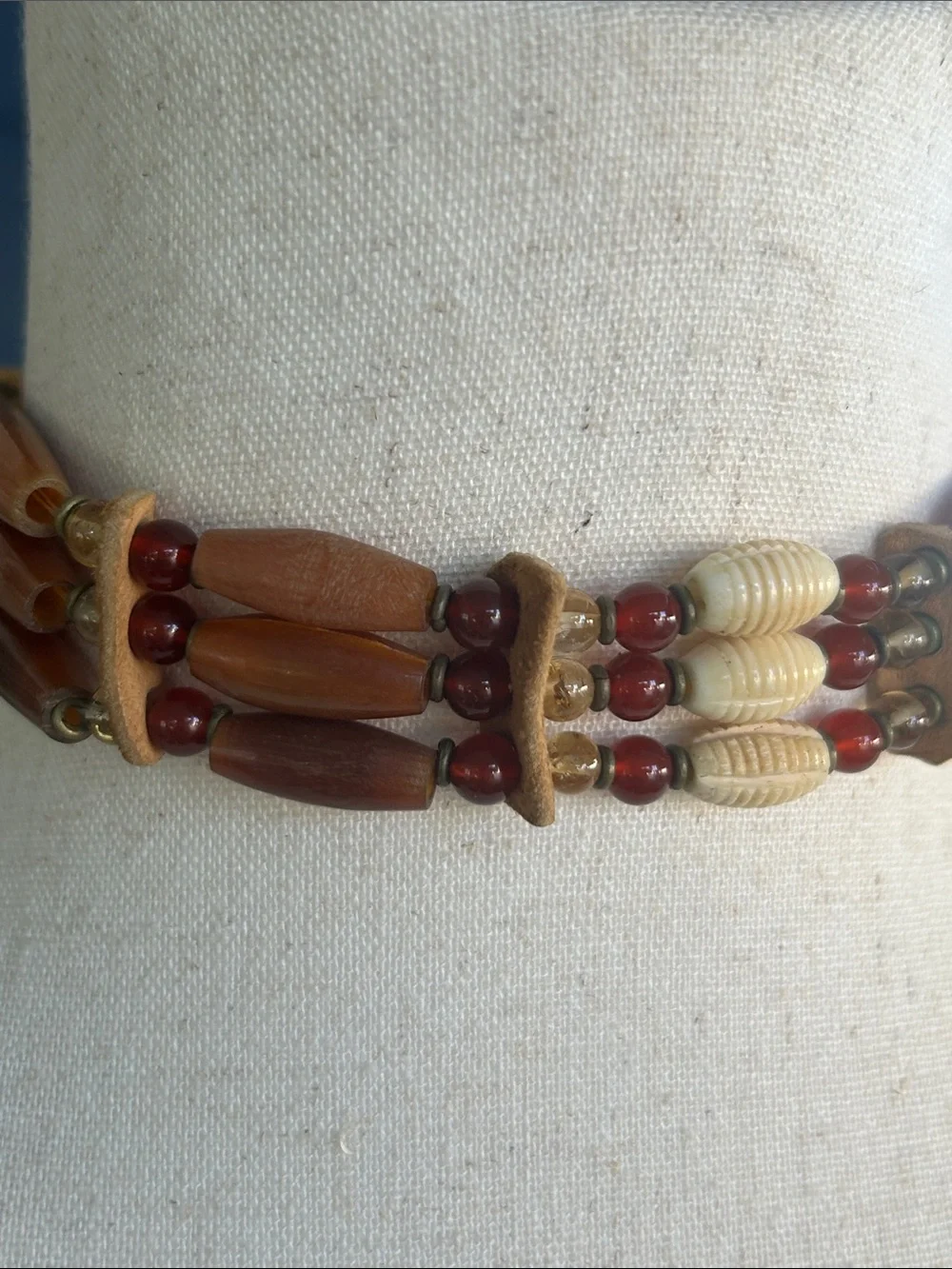 Vintage Beaded Multi-Tone Choker Necklace